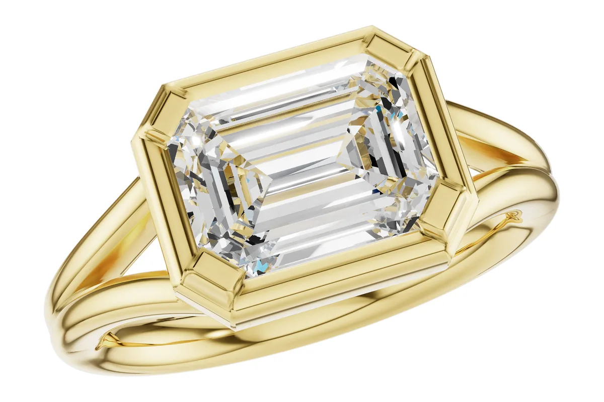 Diamond Semi-Mount Engagement Ring in yellow gold