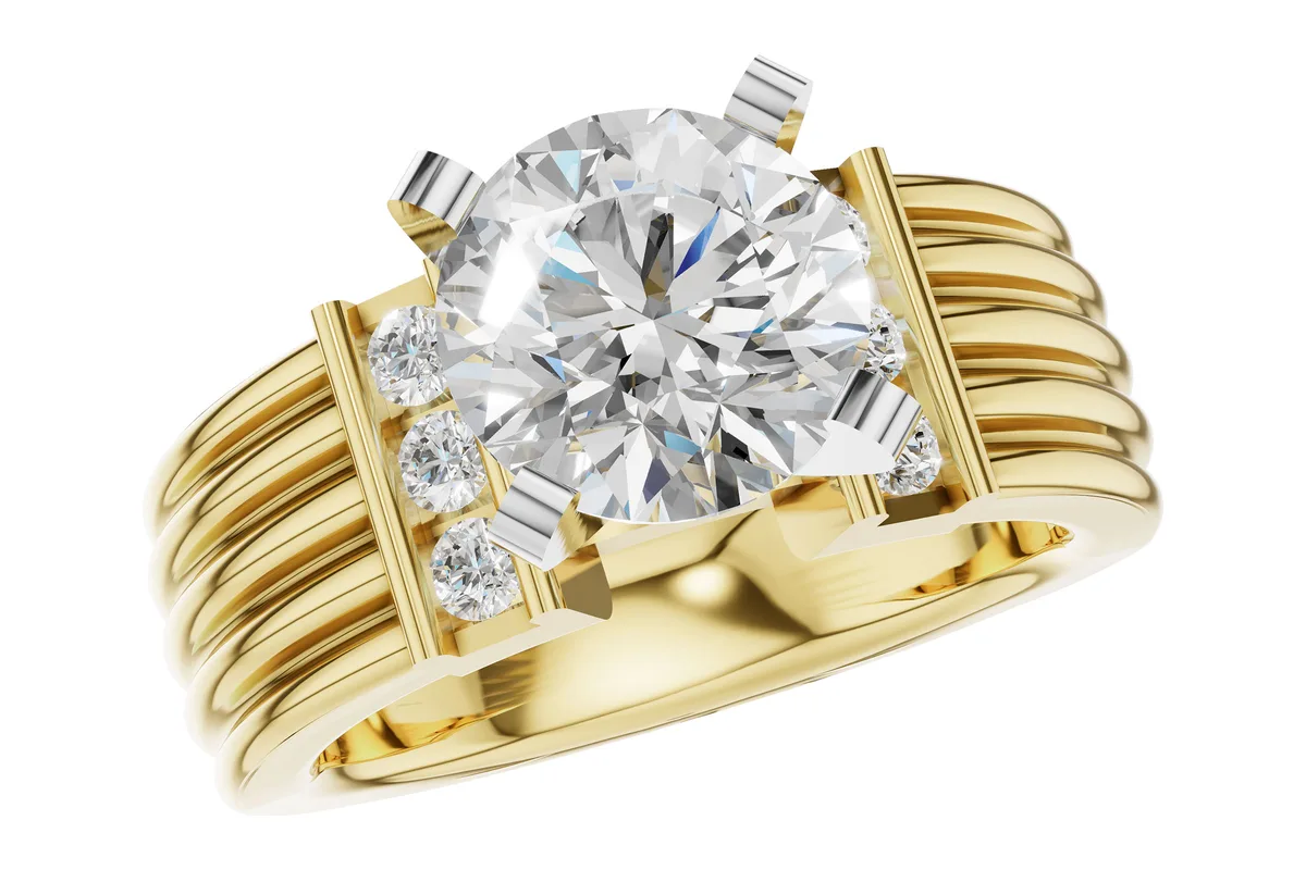 Diamond Semi-Mount Engagement Ring in yellow gold