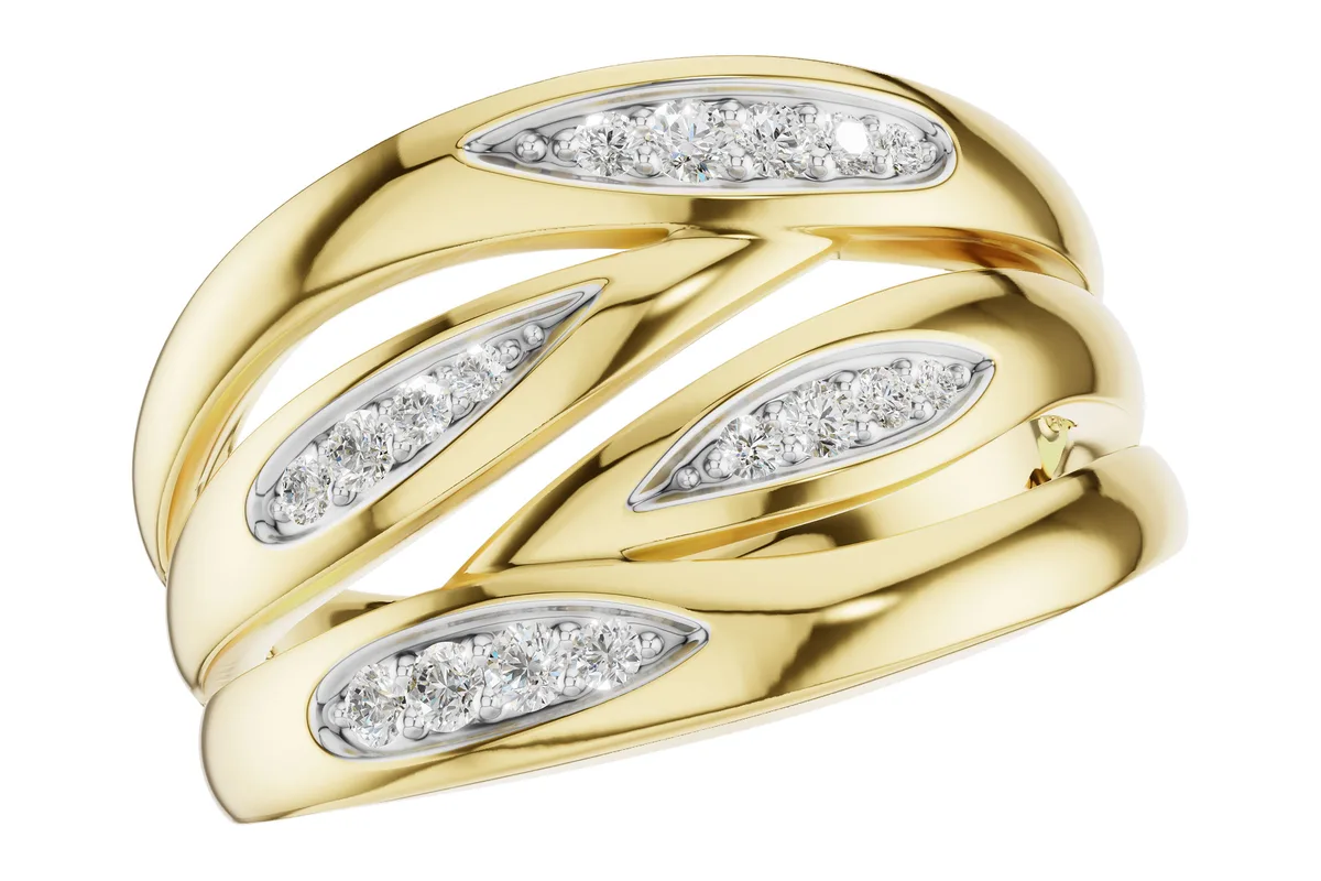 Diamond Wedding Band in yellow gold