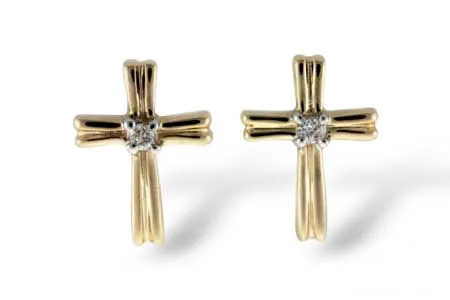 Diamond Earrings in yellow gold