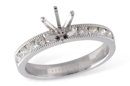 Diamond Semi-Mount Engagement Ring in white gold