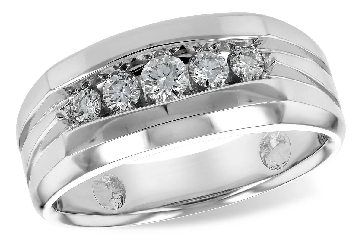 Men's Diamond Wedding Band in white gold