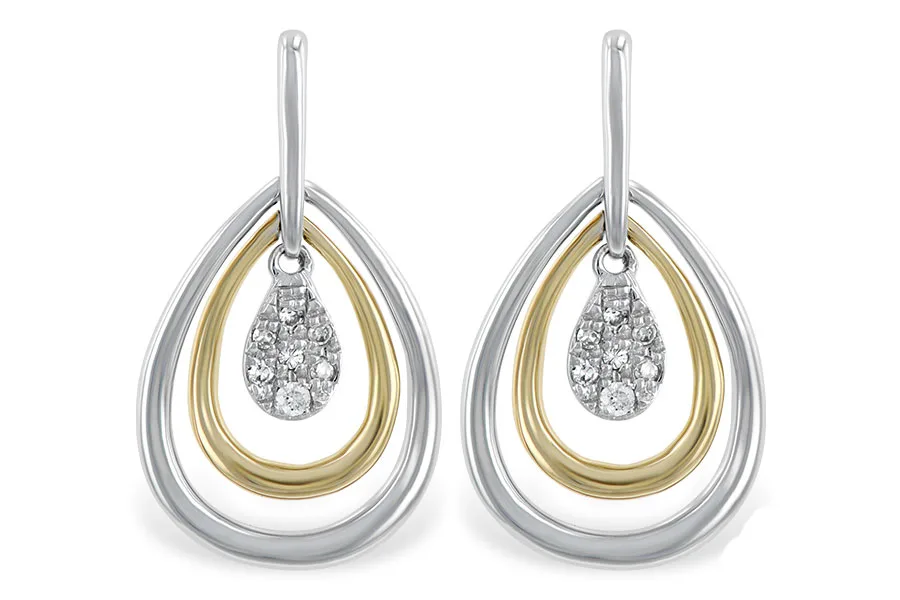 Diamond Earrings in two-tone (reversed)