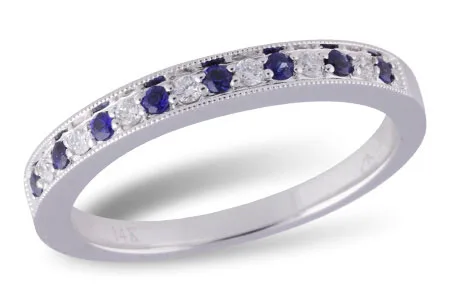 Sapphire Wedding Band in white gold