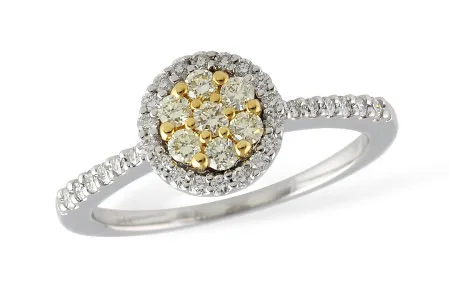 Diamond & Yellow Diamond Ring in two-tone (reversed)