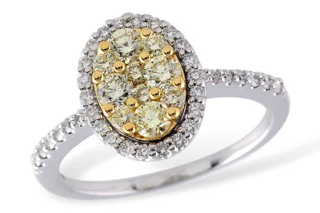 Diamond & Yellow Diamond Ring in two-tone (reversed)