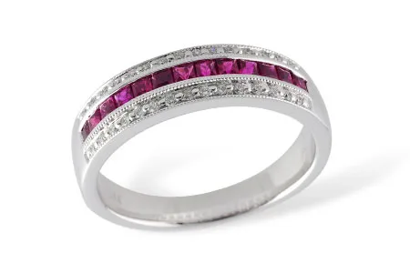 Ruby Wedding Band in white gold