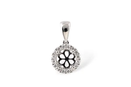 Diamond Semi-Mount Pendant in white gold