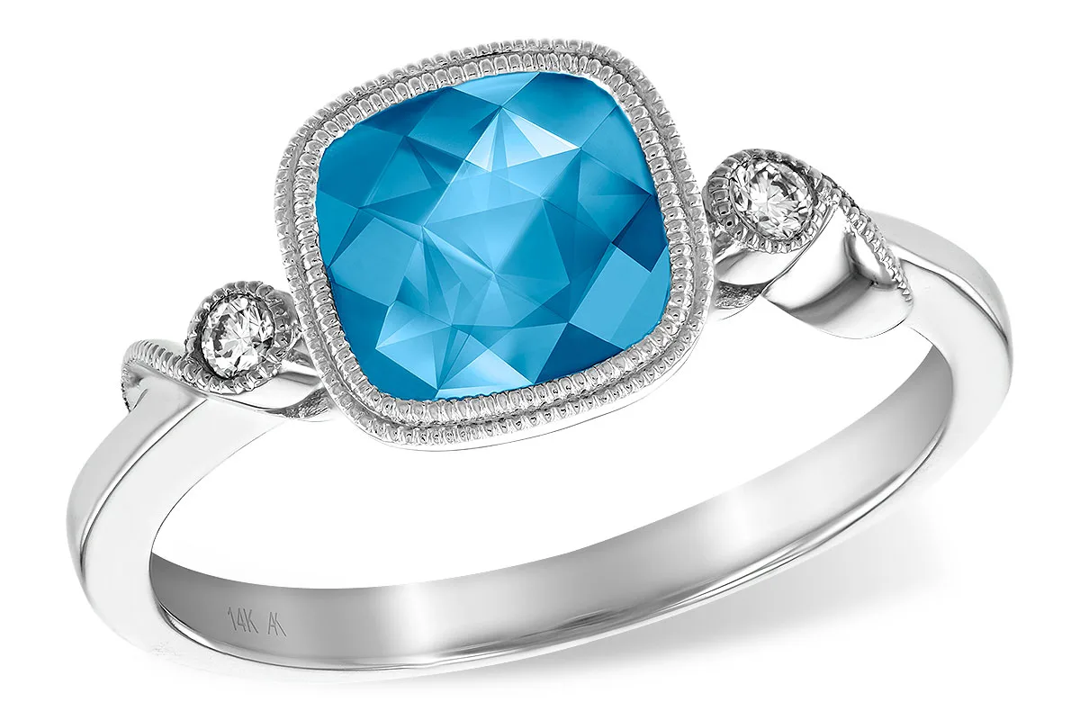 Blue Topaz Ring in white gold