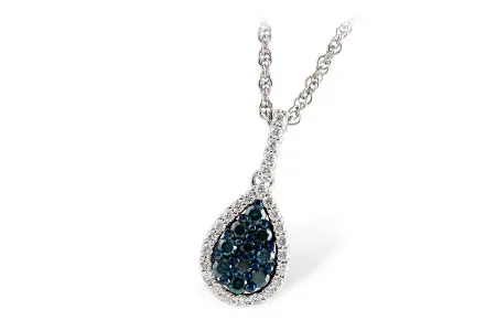 Blue Diamond Necklace in white gold