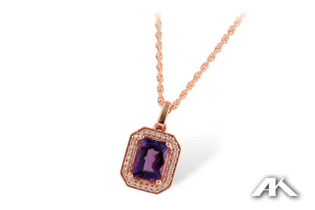 Amethyst Necklace in rose gold