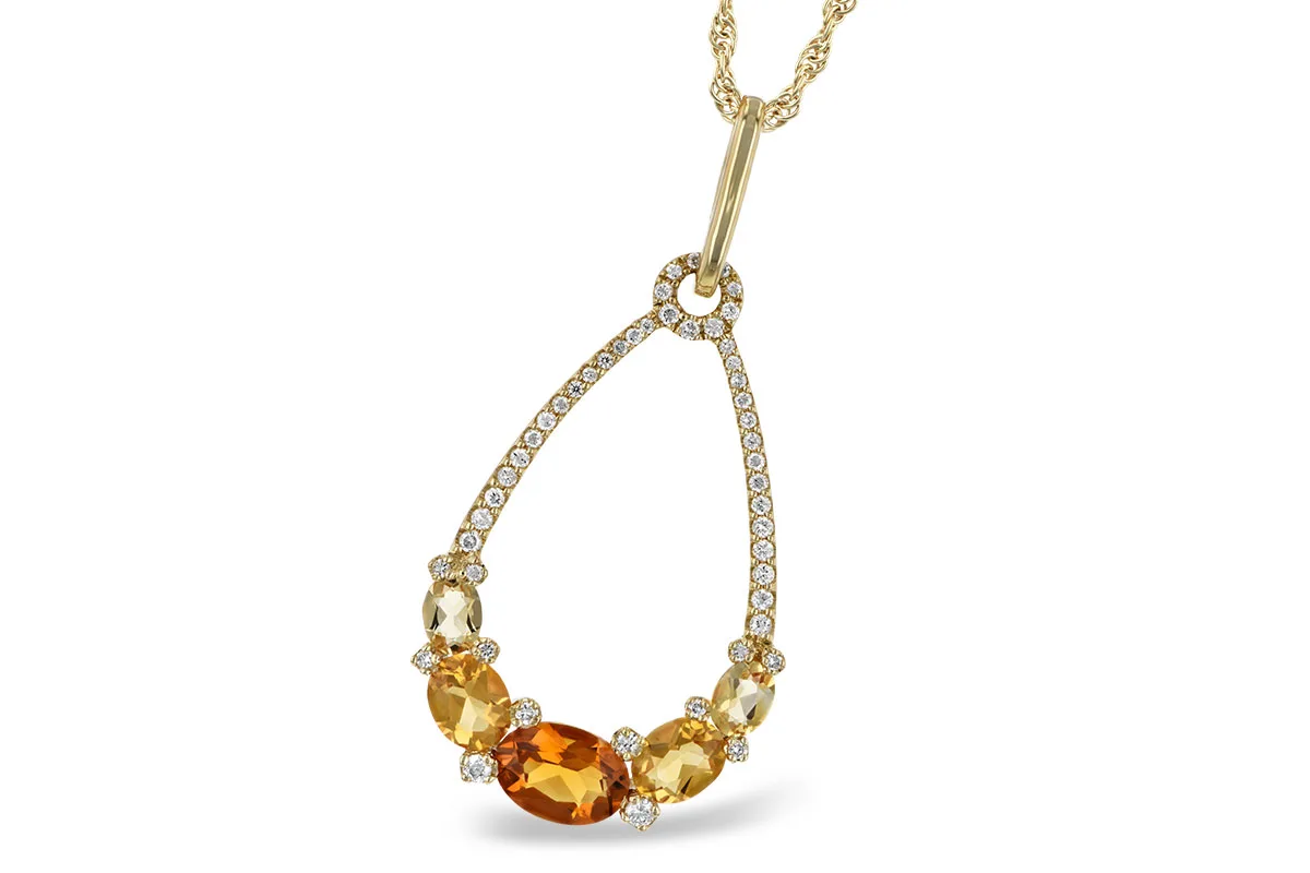 Citrine Necklace in yellow gold