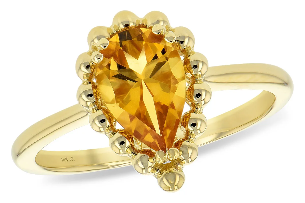 Citrine Ring in yellow gold