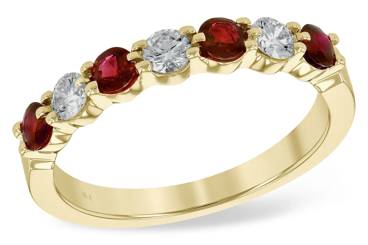 Ruby Wedding Band in yellow gold