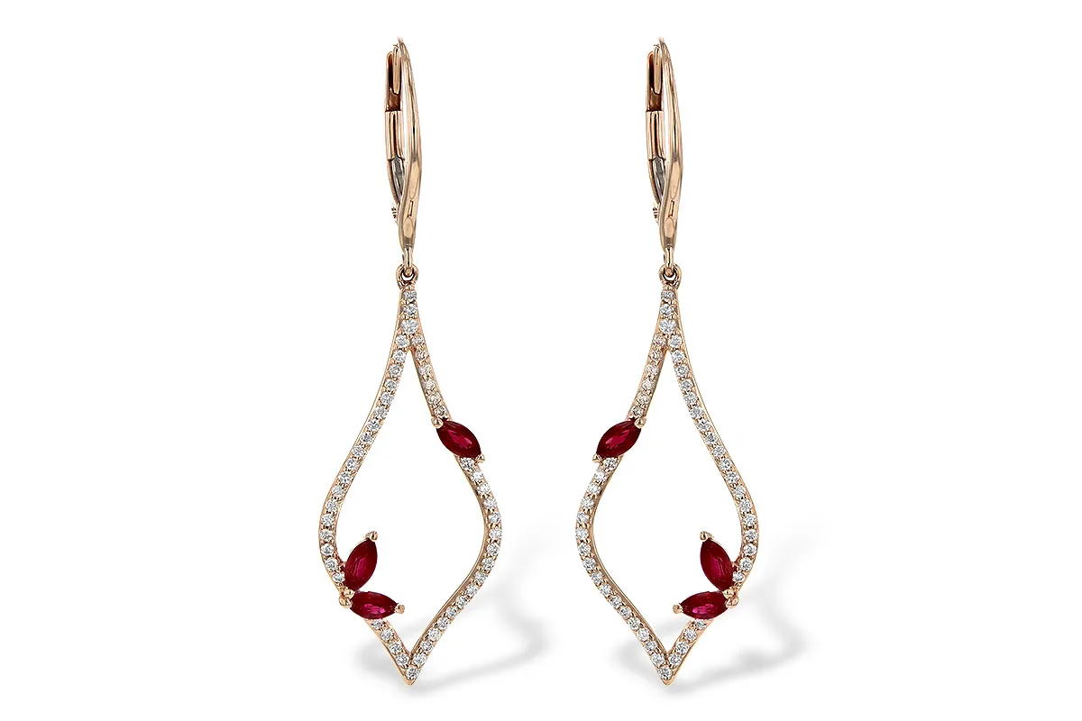 Ruby Earrings in rose gold