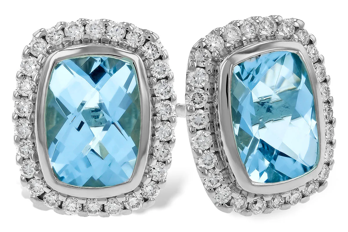 Aquamarine Earrings in white gold
