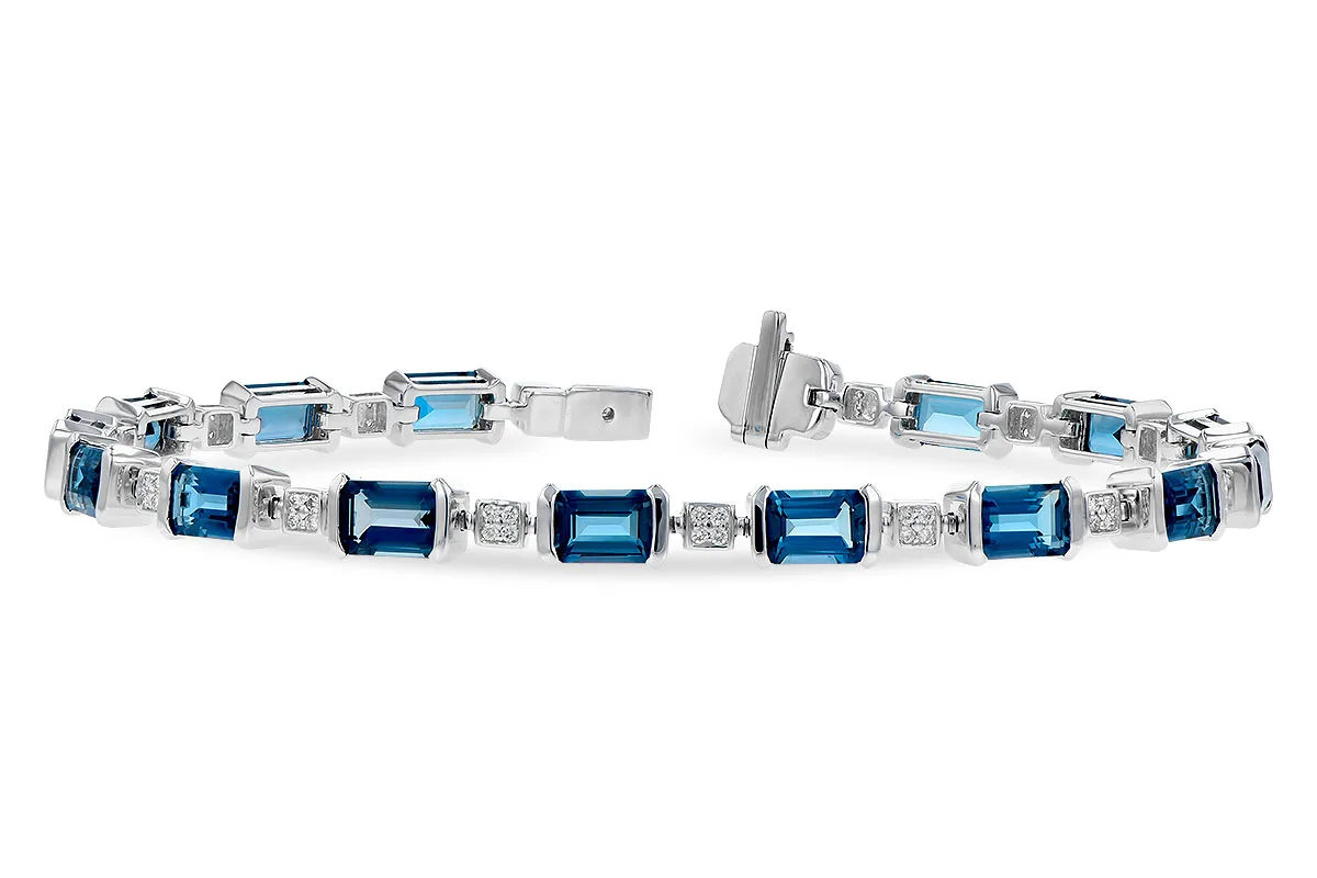 London Blue Topaz Bracelet in white gold