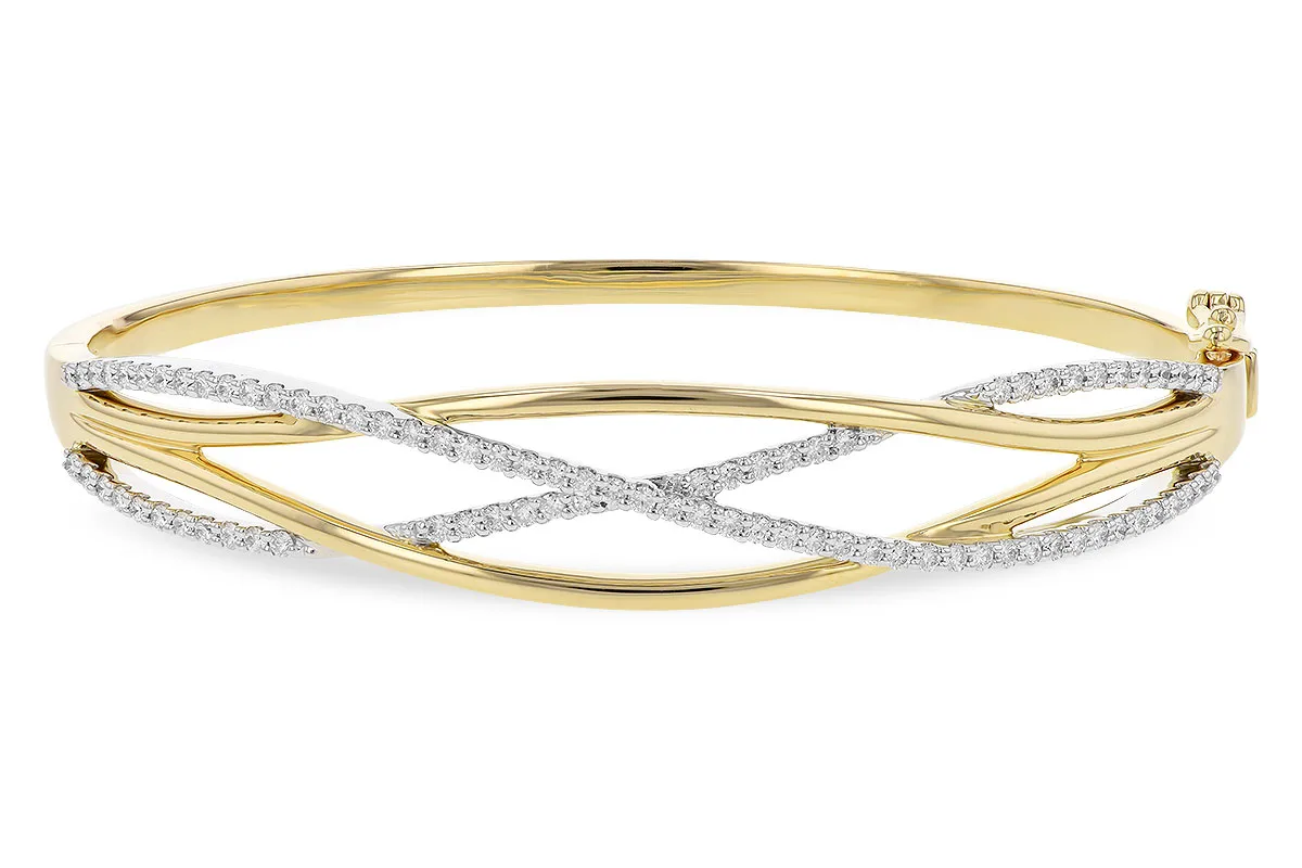 Diamond Bangle in yellow & white