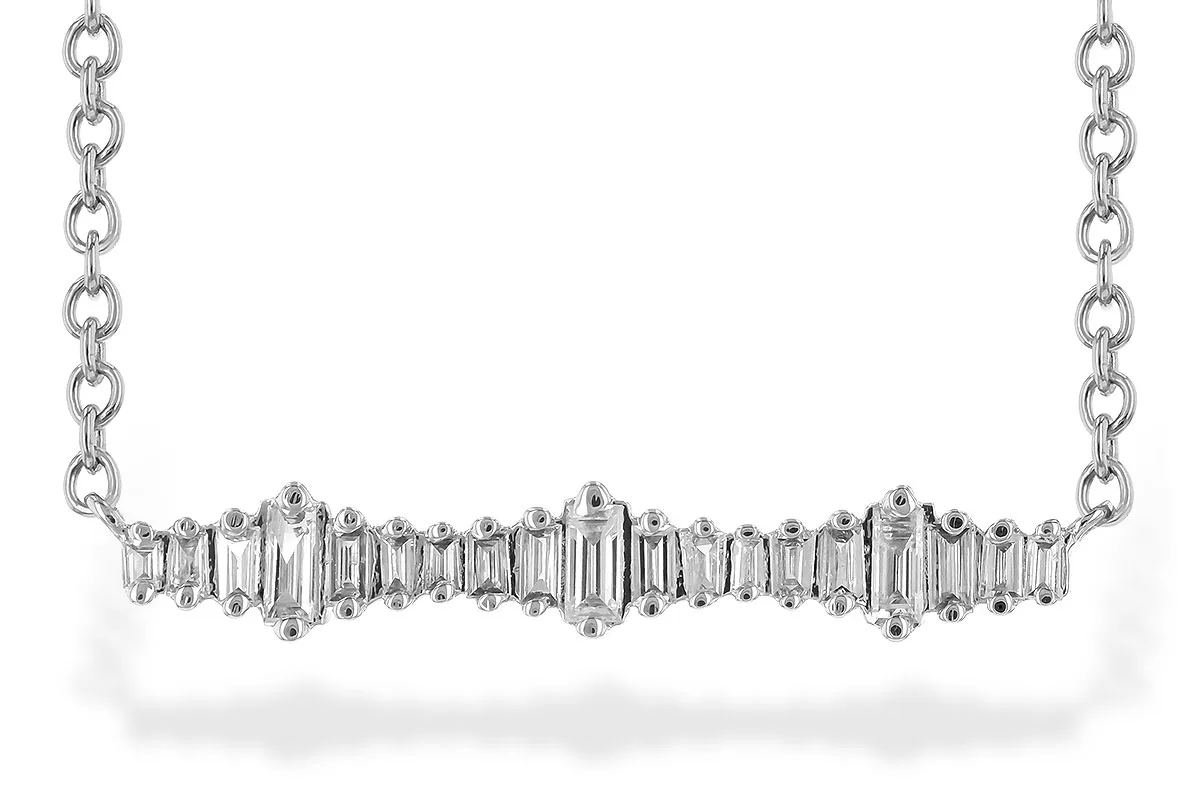 Baguette Diamond Necklace in white gold