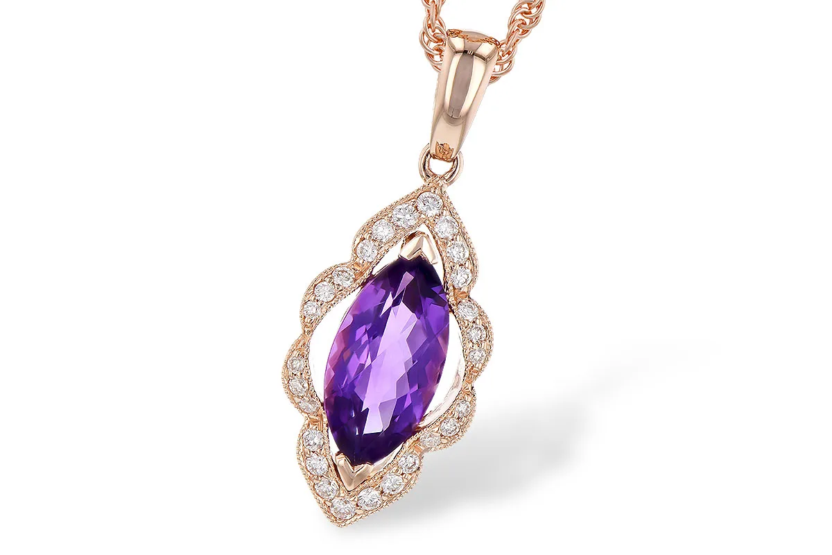 Amethyst Necklace in rose gold