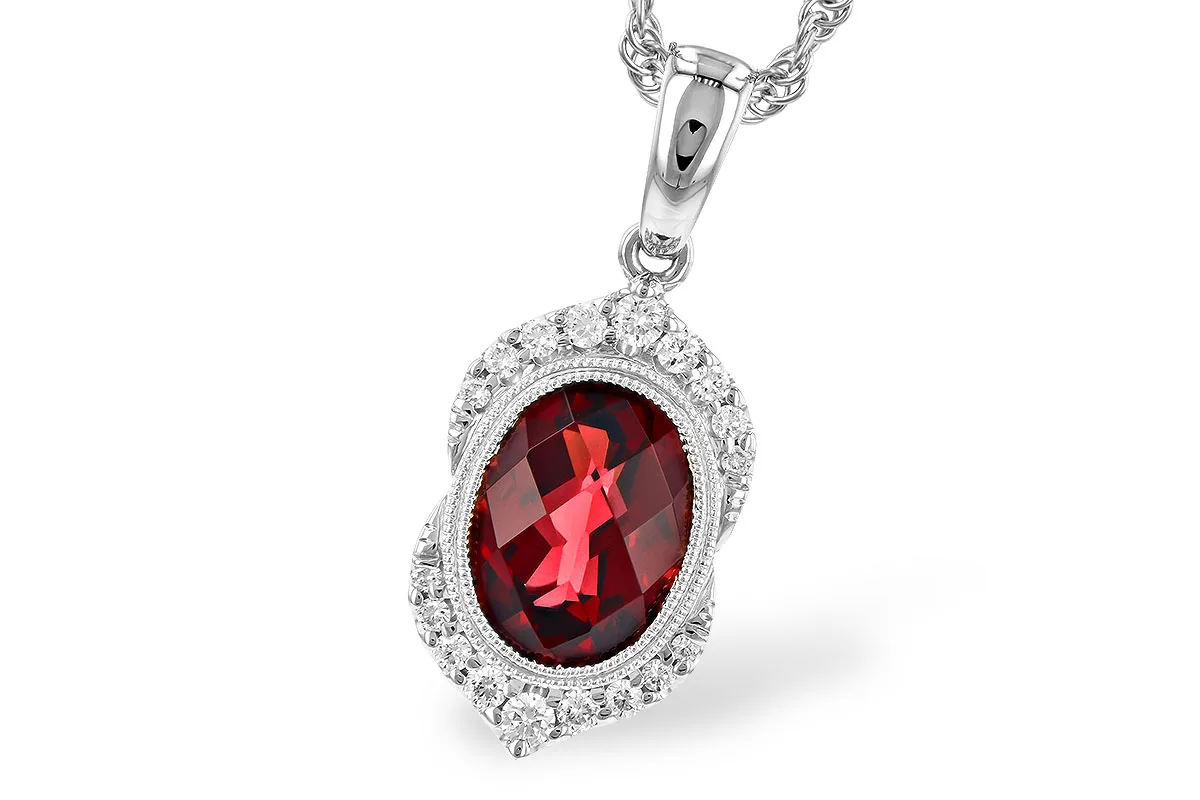 Garnet Necklace in white gold