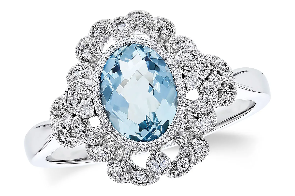 Aquamarine Ring in white gold
