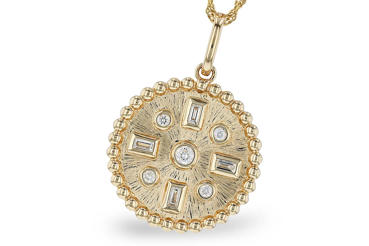 Baguette Diamond Necklace in yellow gold