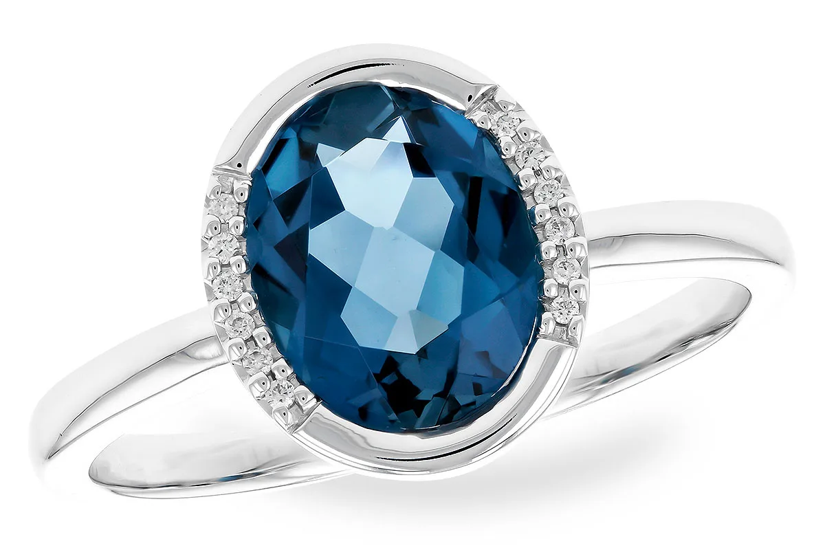 London Blue Topaz Ring in white gold