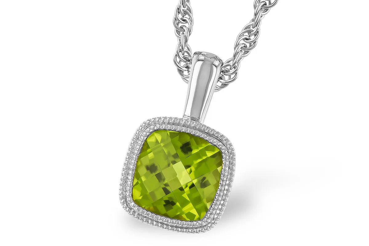 Peridot Necklace in white gold