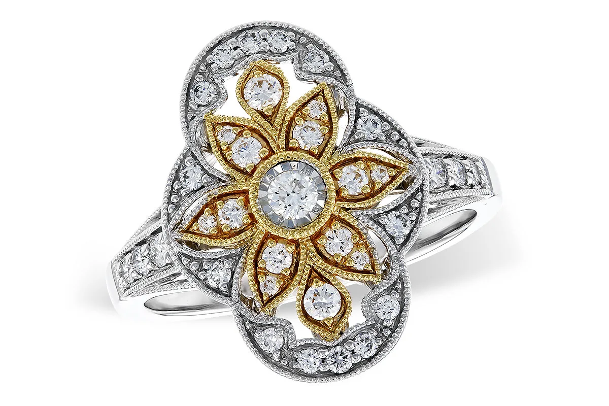 Diamond Ring in yellow & white