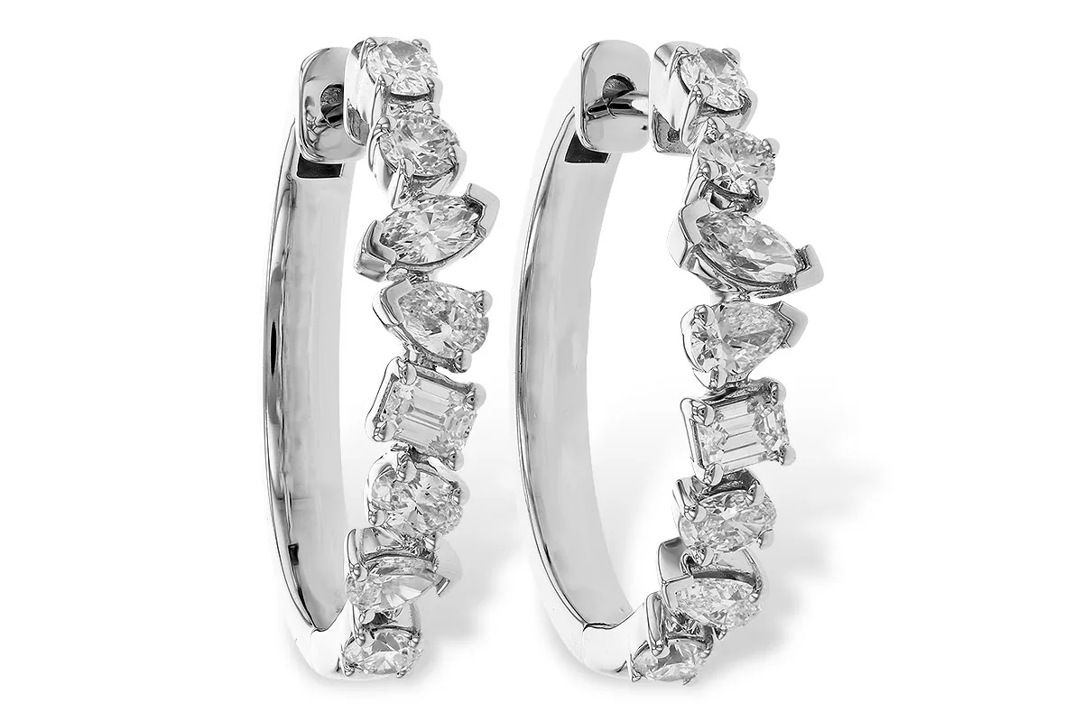 Fancy-Cut Diamond Earrings in white gold