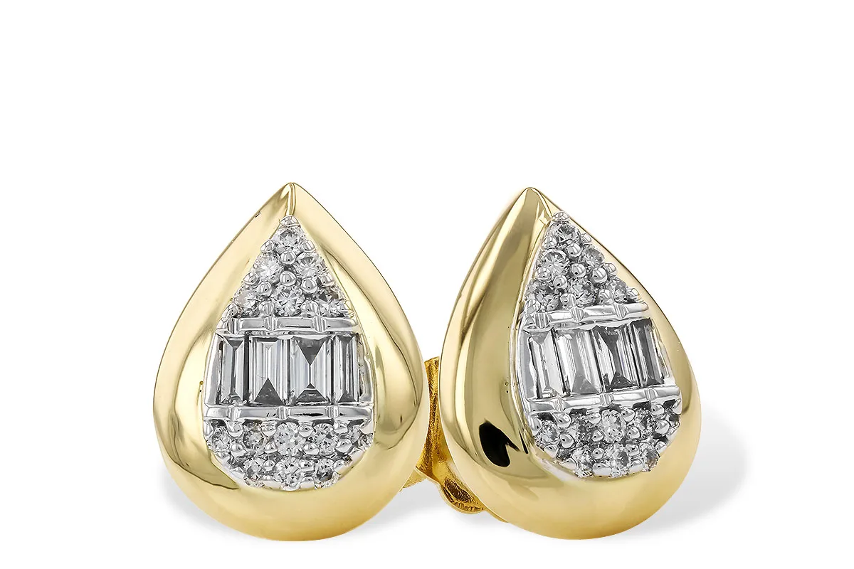 Diamond Earrings in yellow & white