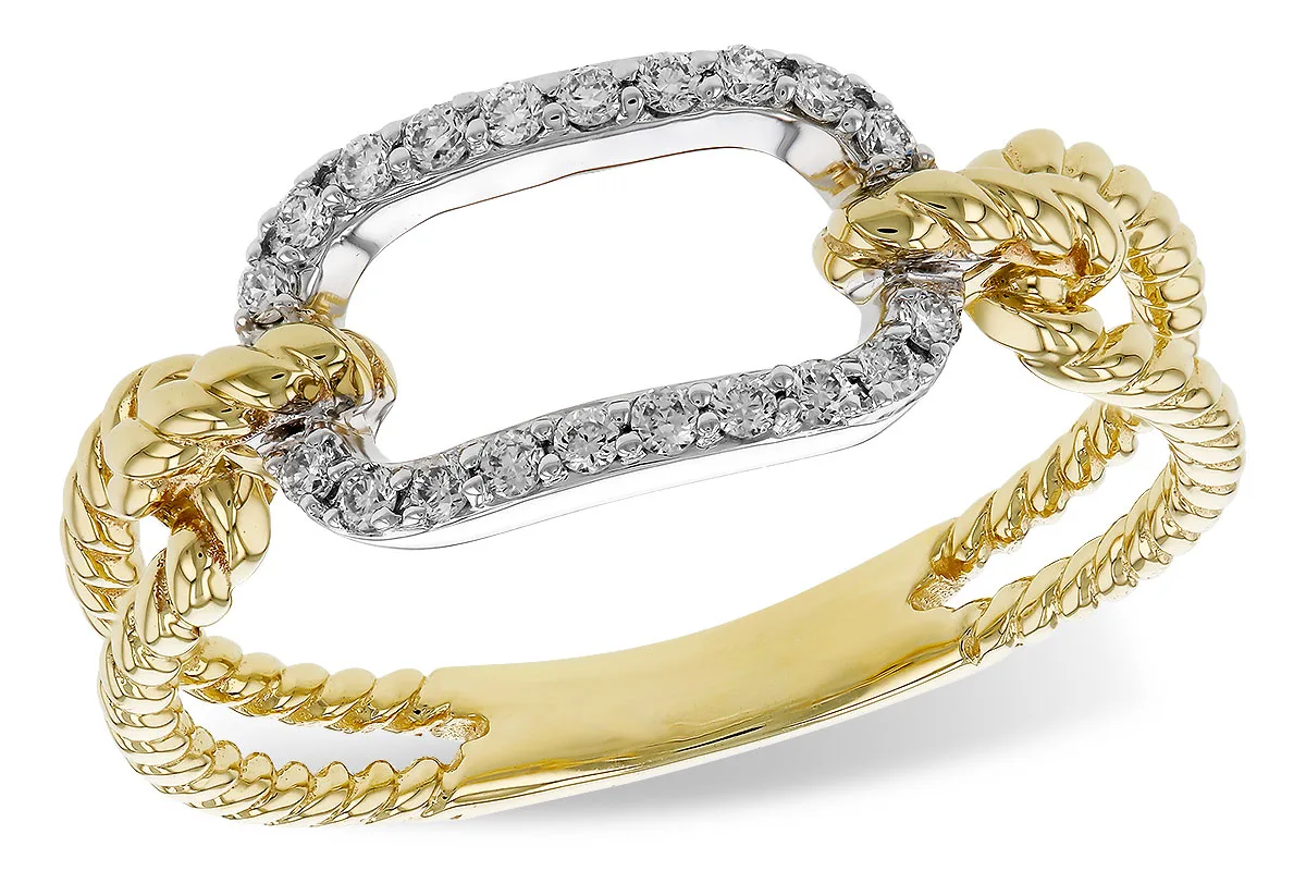 Diamond Ring in yellow & white
