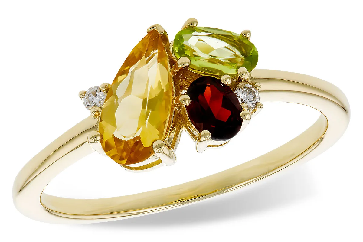 Semi-Precious Stone Ring in yellow gold