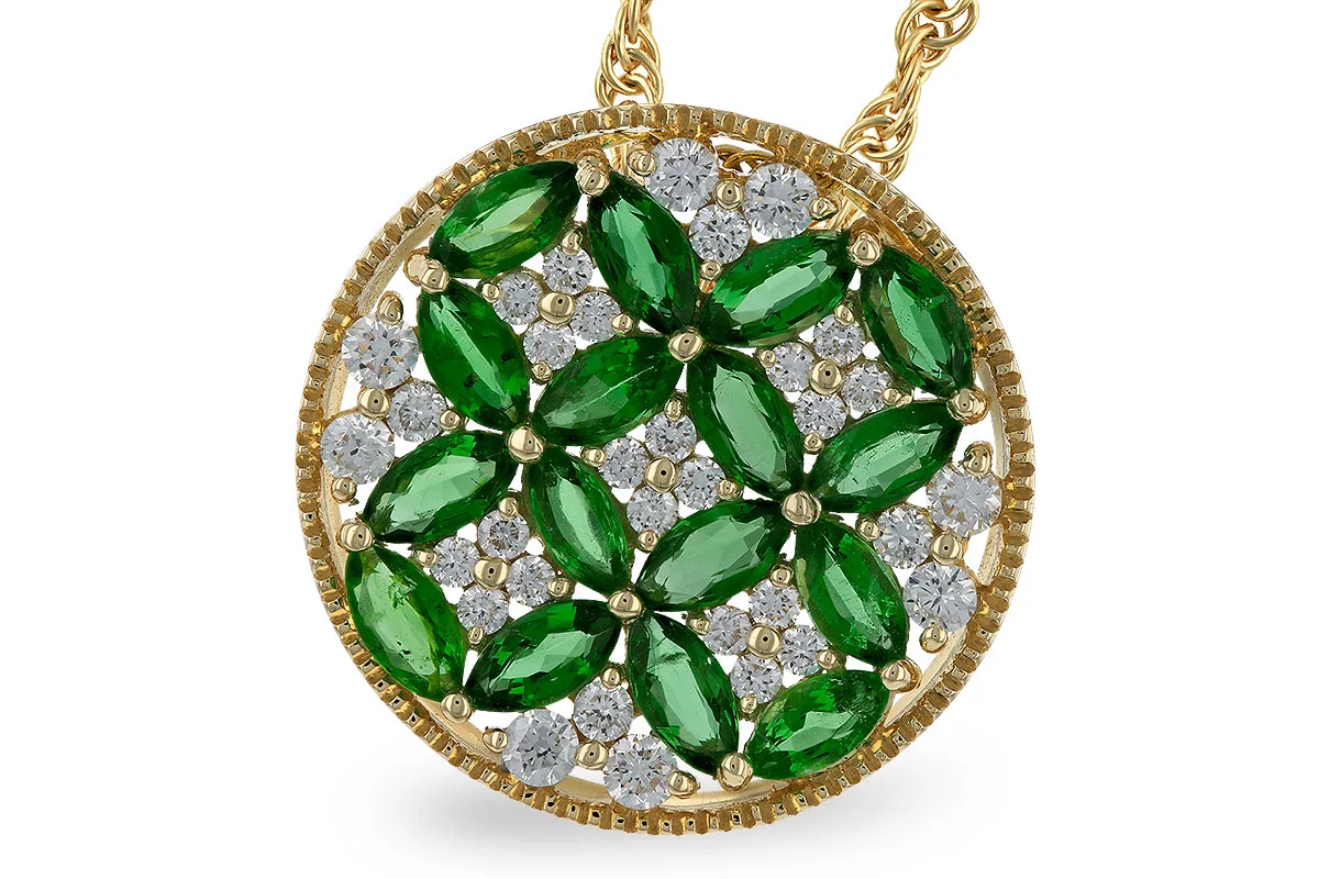 Emerald Necklace in yellow gold