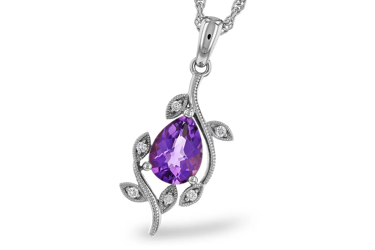Amethyst Necklace in white gold