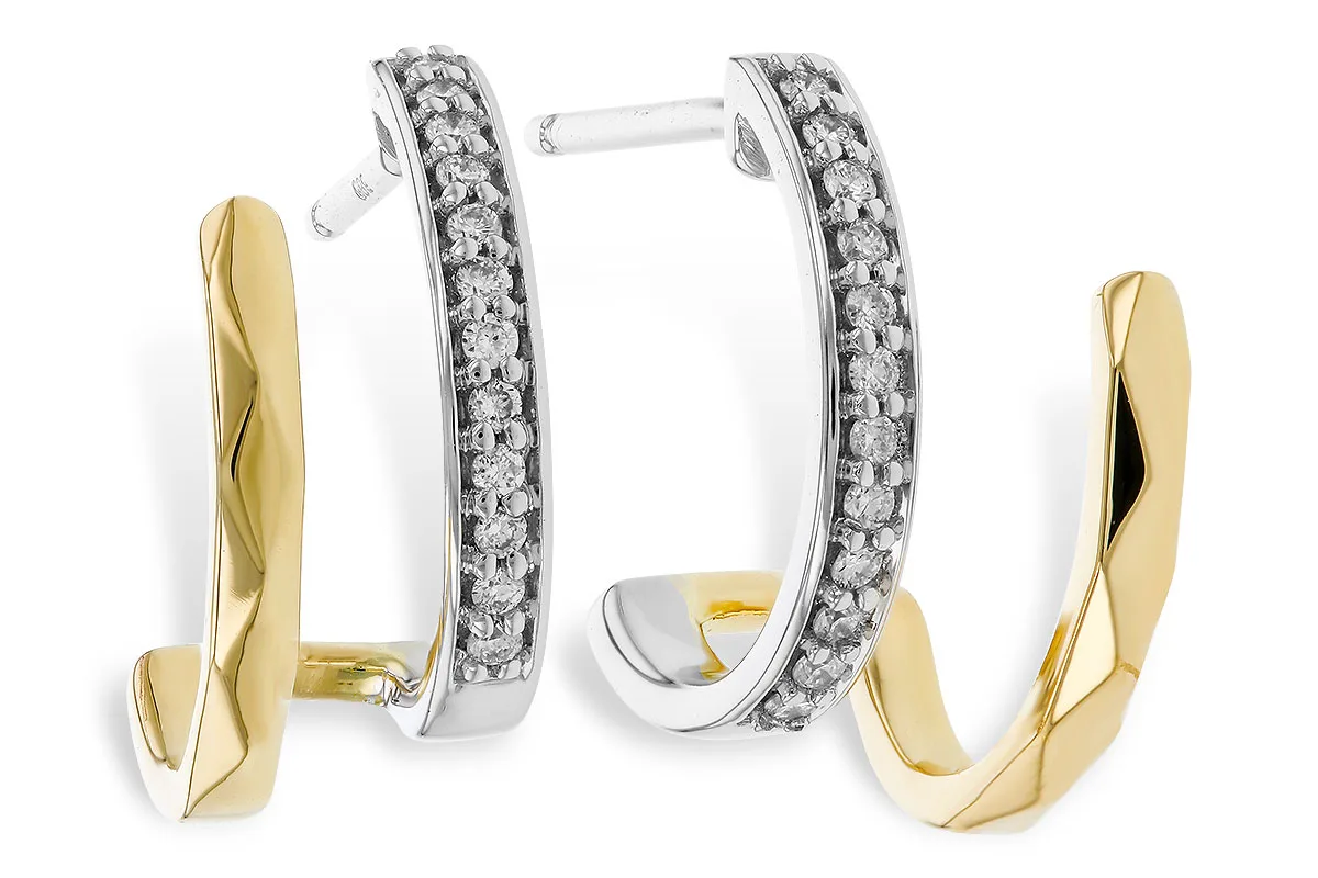 Diamond Earrings in yellow & white