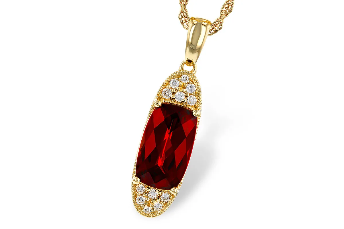 Garnet Necklace in yellow gold
