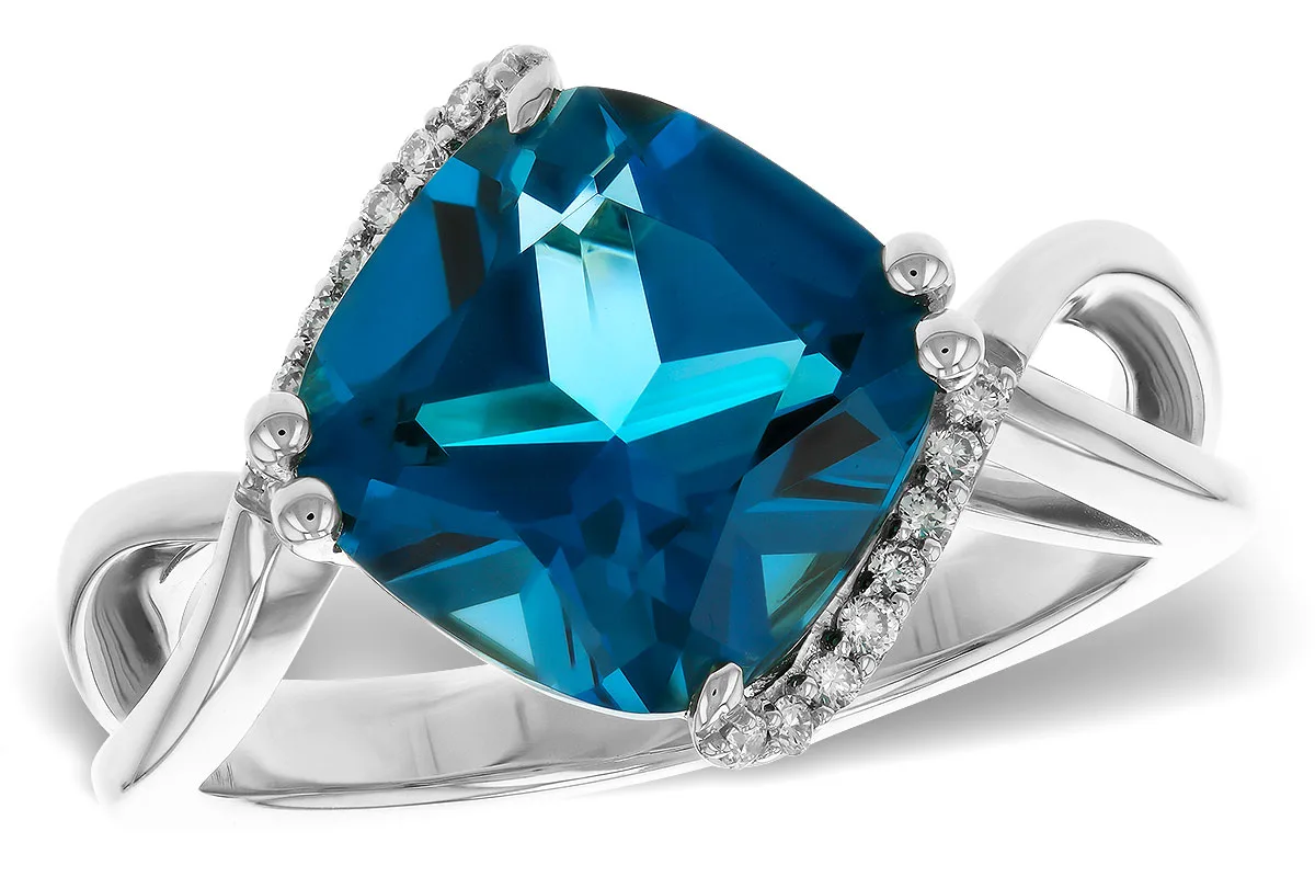 London Blue Topaz Ring in white gold