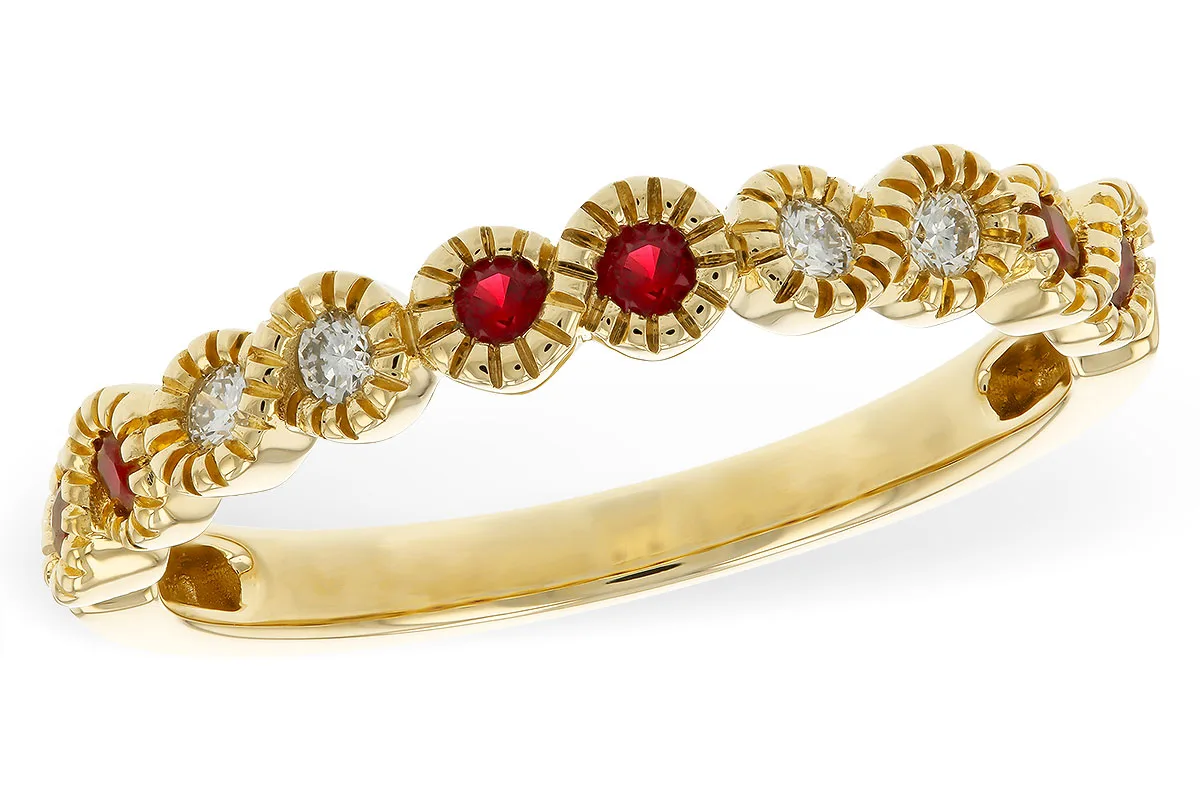 Ruby Wedding Band in yellow gold