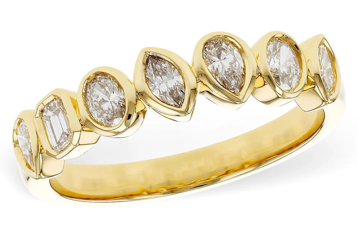 Fancy-Cut Diamond Wedding Band in yellow gold