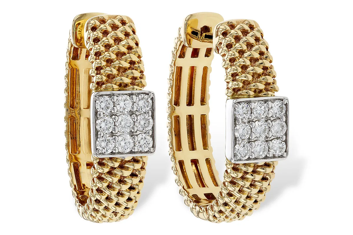 Diamond Earrings in yellow & white