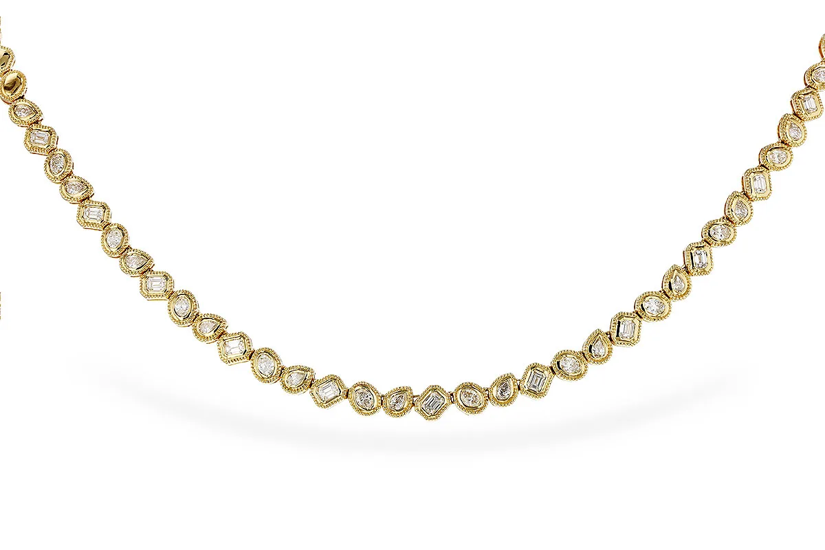 Fancy-Cut Diamond Necklace in yellow gold