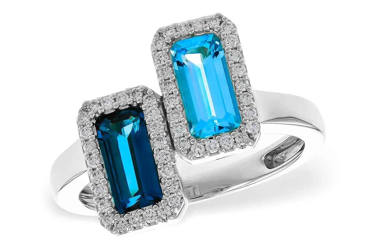 Blue Topaz Ring in white gold