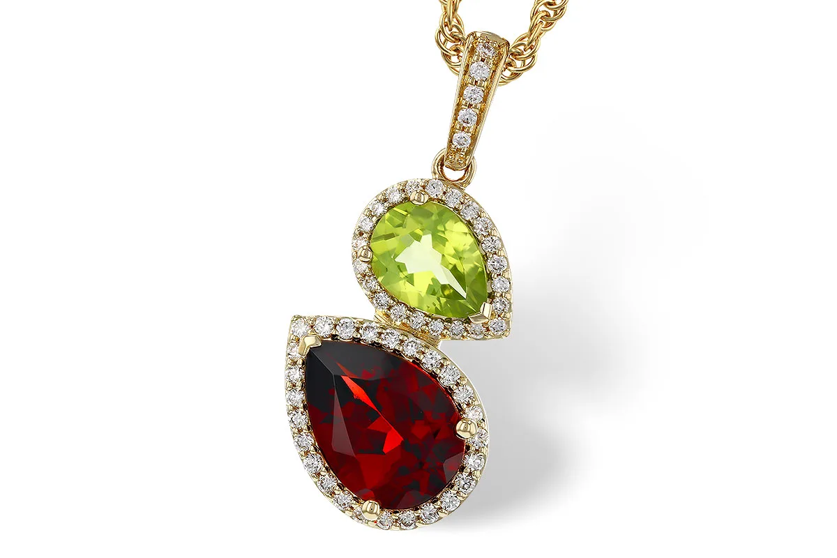 Semi-Precious Stone Necklace in yellow gold