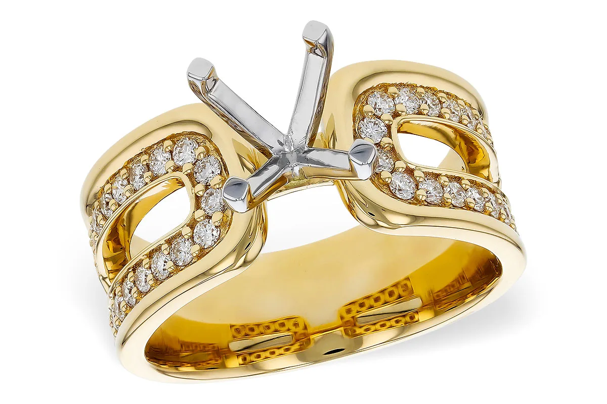 Diamond Semi-Mount Engagement Ring in yellow gold