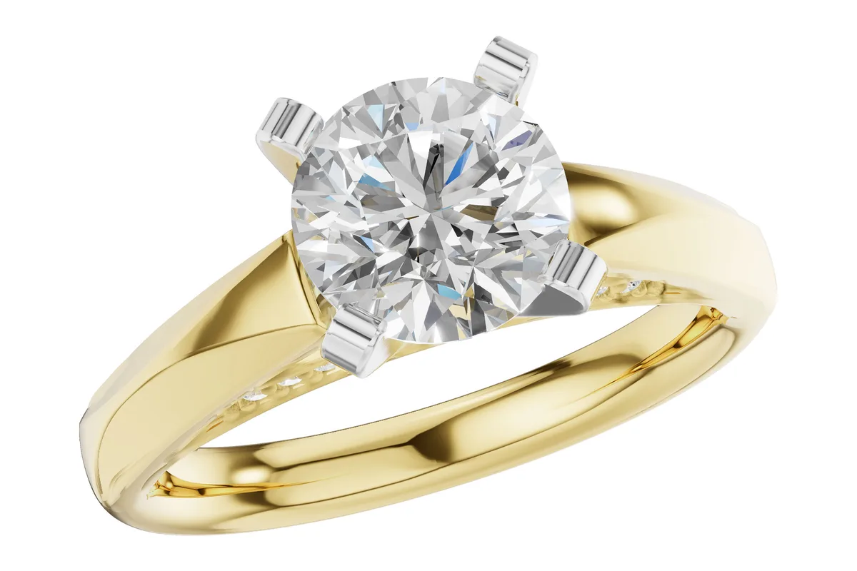 Diamond Semi-Mount Engagement Ring in yellow gold
