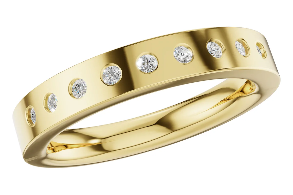 Diamond Wedding Band in yellow gold