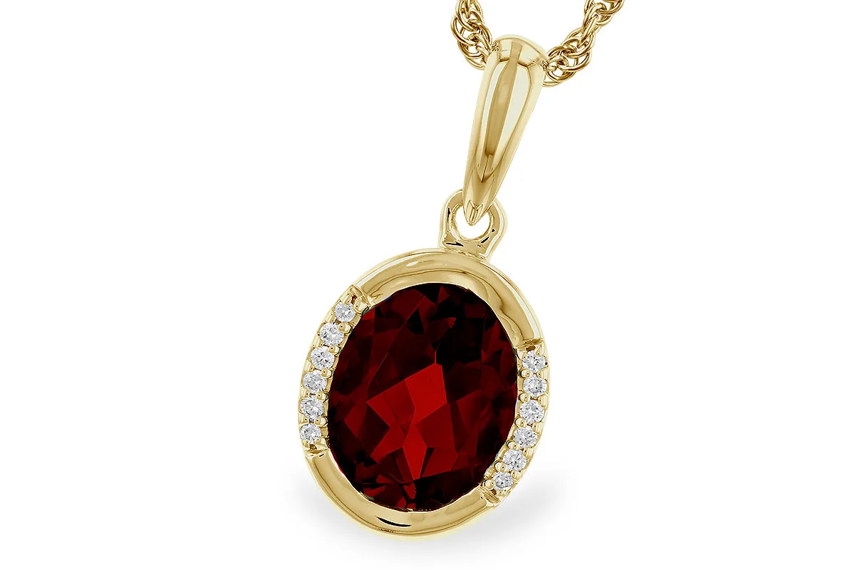 Garnet Necklace in yellow gold