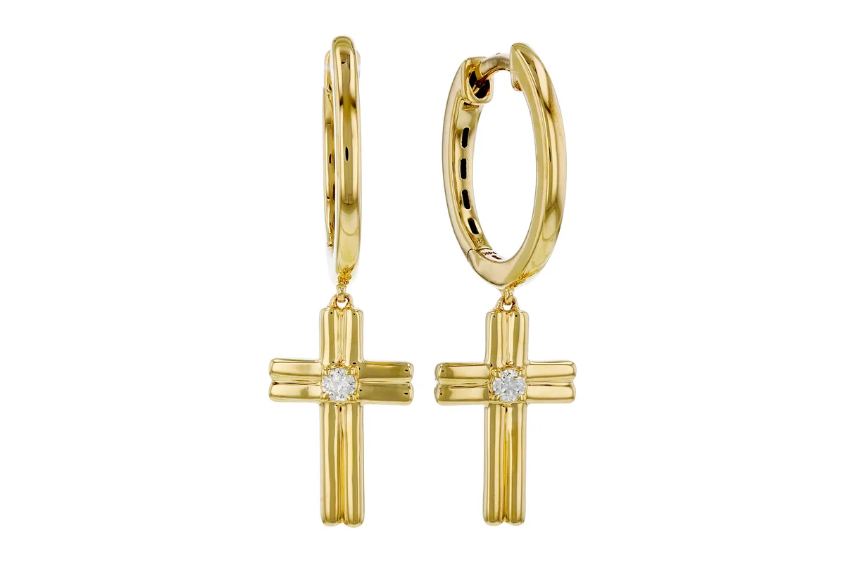 Diamond Earrings in yellow gold